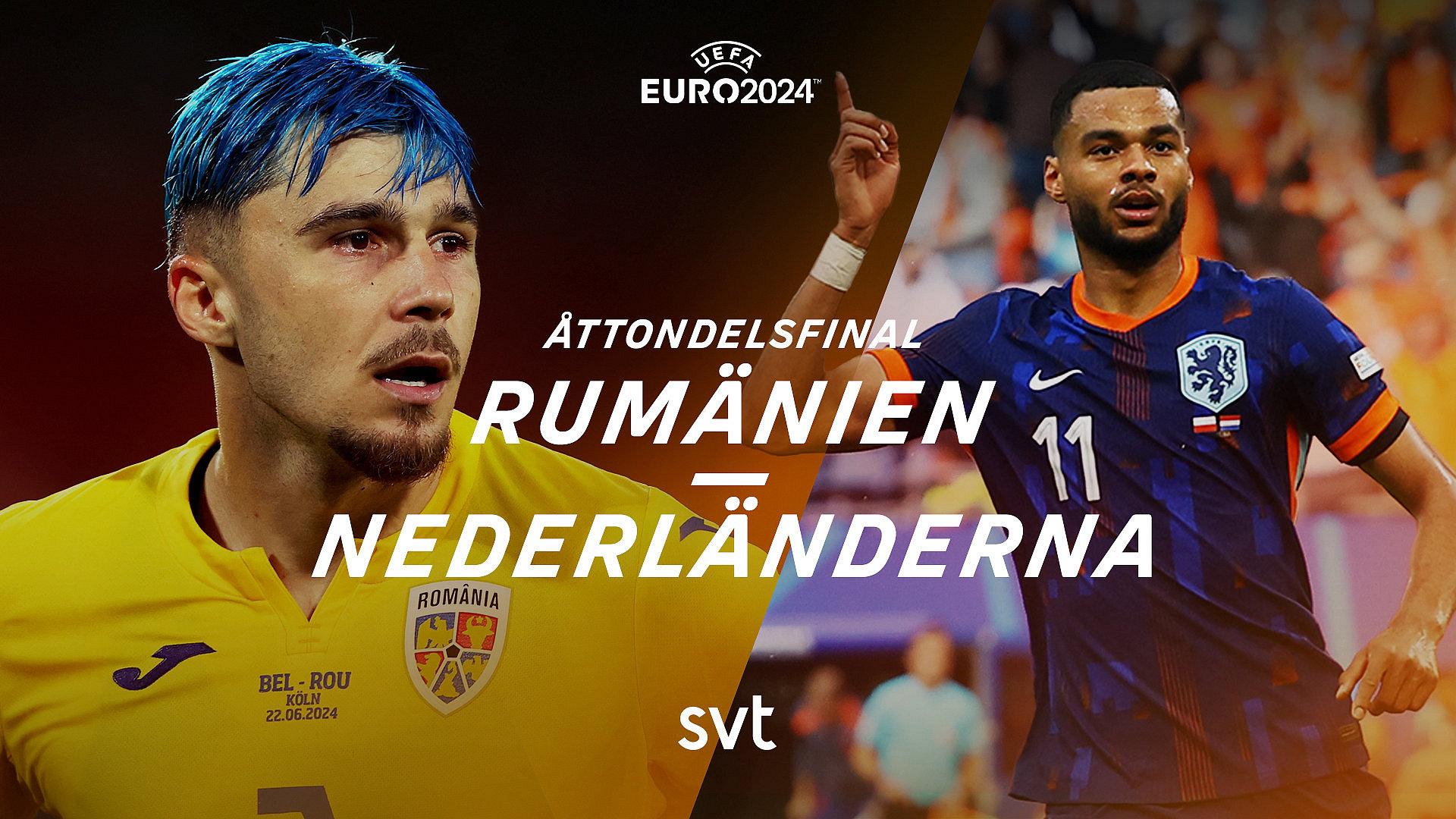 UEFA Fotbolls-EM 2024: åttondelsfinal Rumänien-Nederländerna